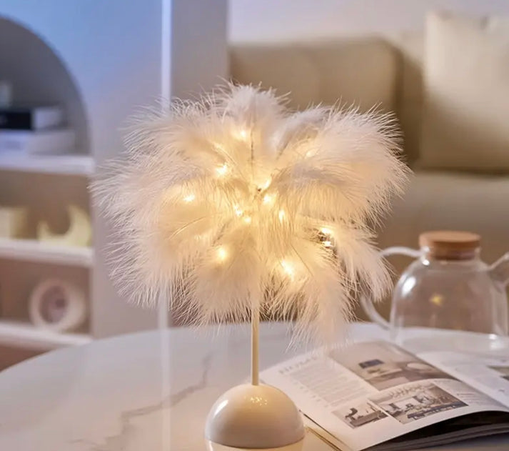 Feather Warm LED Light Table Lamp