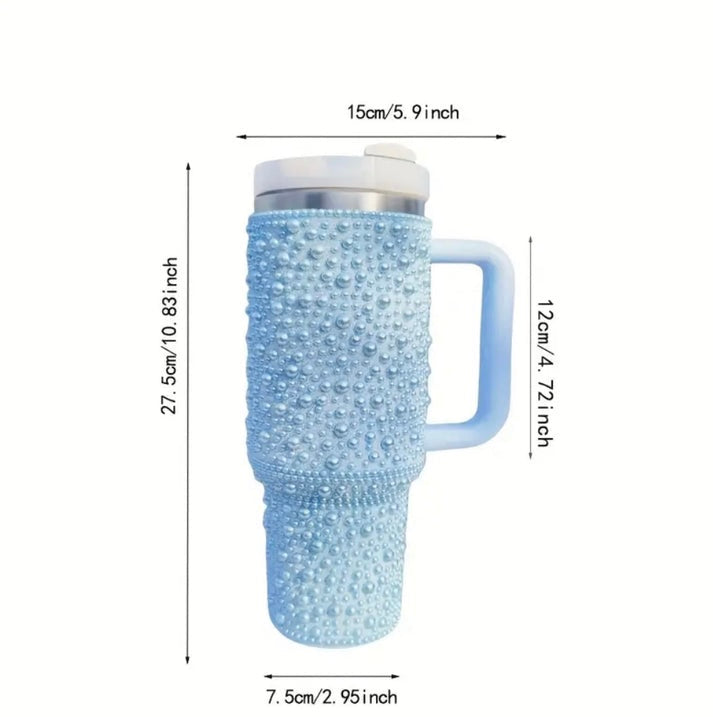 40oz Stainless Steel Pearls Tumbler with Handle