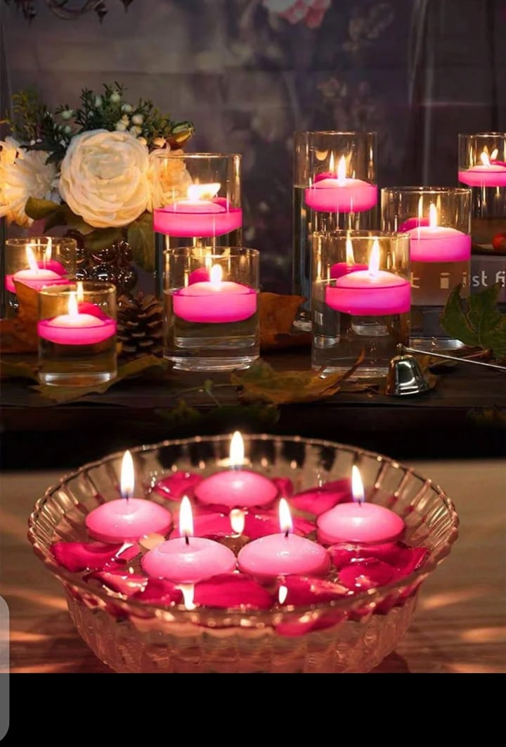 12 Pcs Small Floating Candles for Decoration