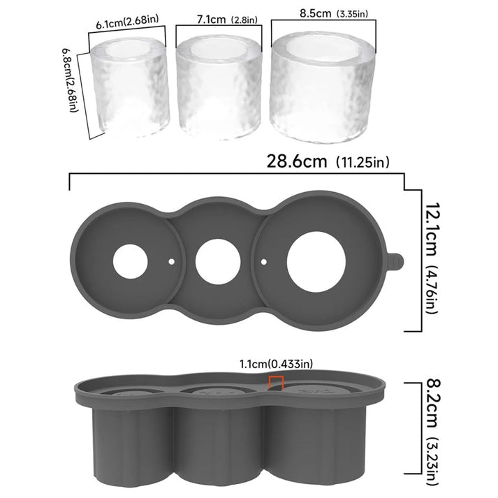 Tumbler Silicone Ice Cube Mould with Steel Tong