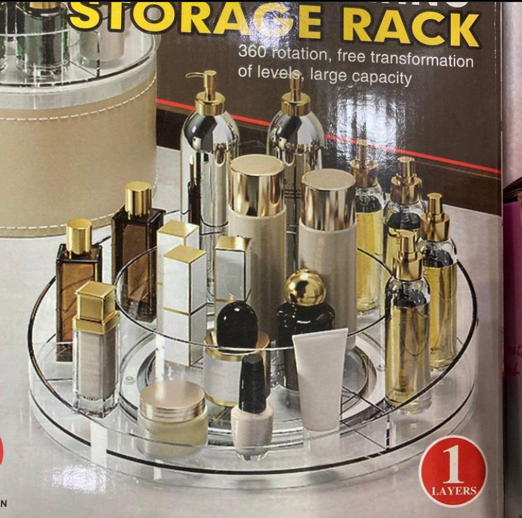 Acrylic Rotating Cosmetics Makeup Vanity Tray
