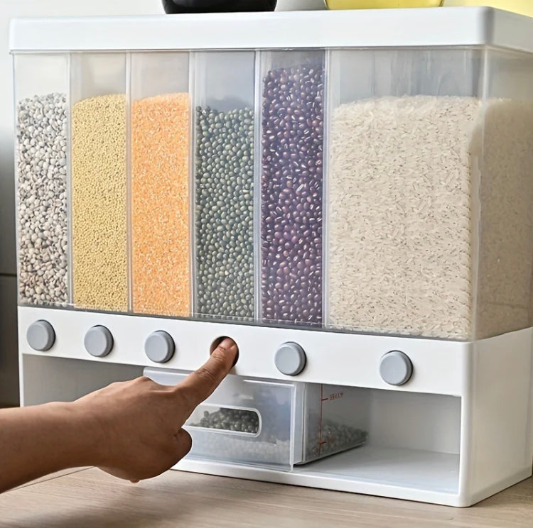 10L 6 Grids Cereal Food Dispenser