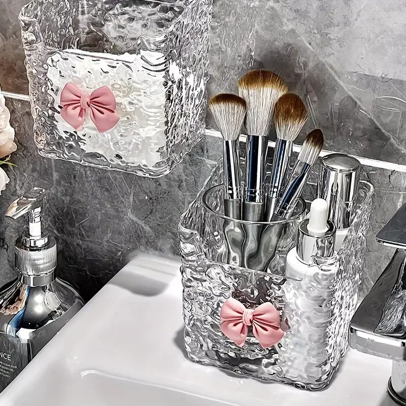 Wall Adhesive Acrylic Multipurpose Cosmetics Bathroom Holder Organizer