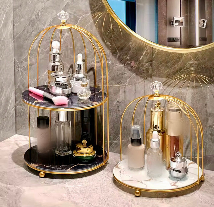 Marble Cage Style Cosmetics Makeup Organizer