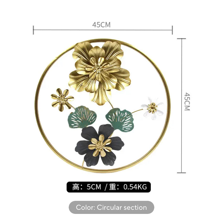 Nordiac Style Round Shape Metal Wall Motif for Home Decor