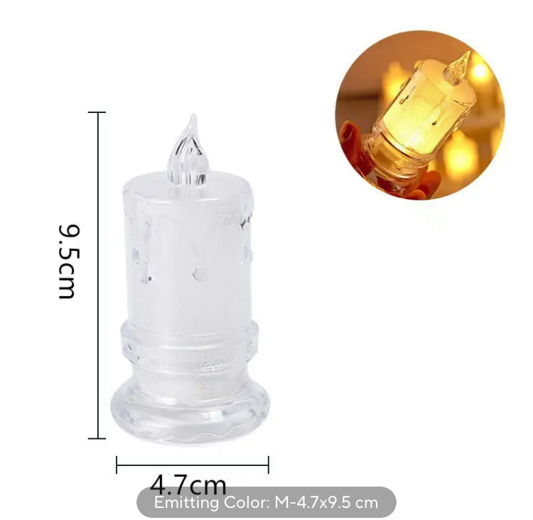 3 Pcs Set Flameless Tea Lights Simulation Acrylic Candles Battery Operated