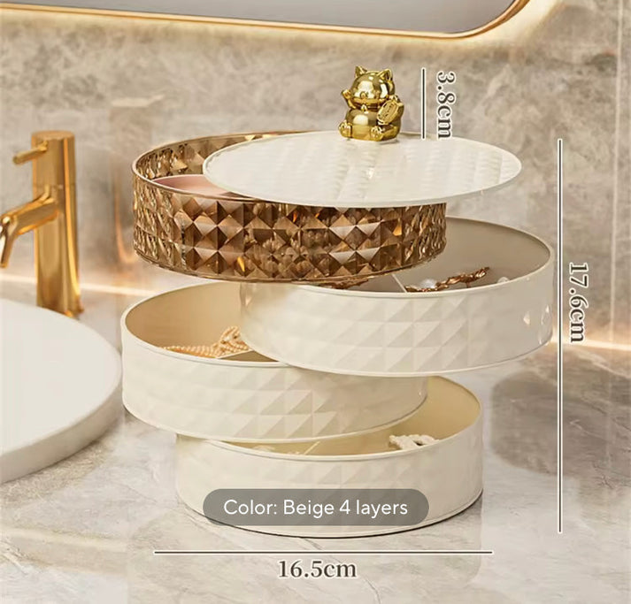 Luxury 4 Layers Rotating Jewellery Organizer
