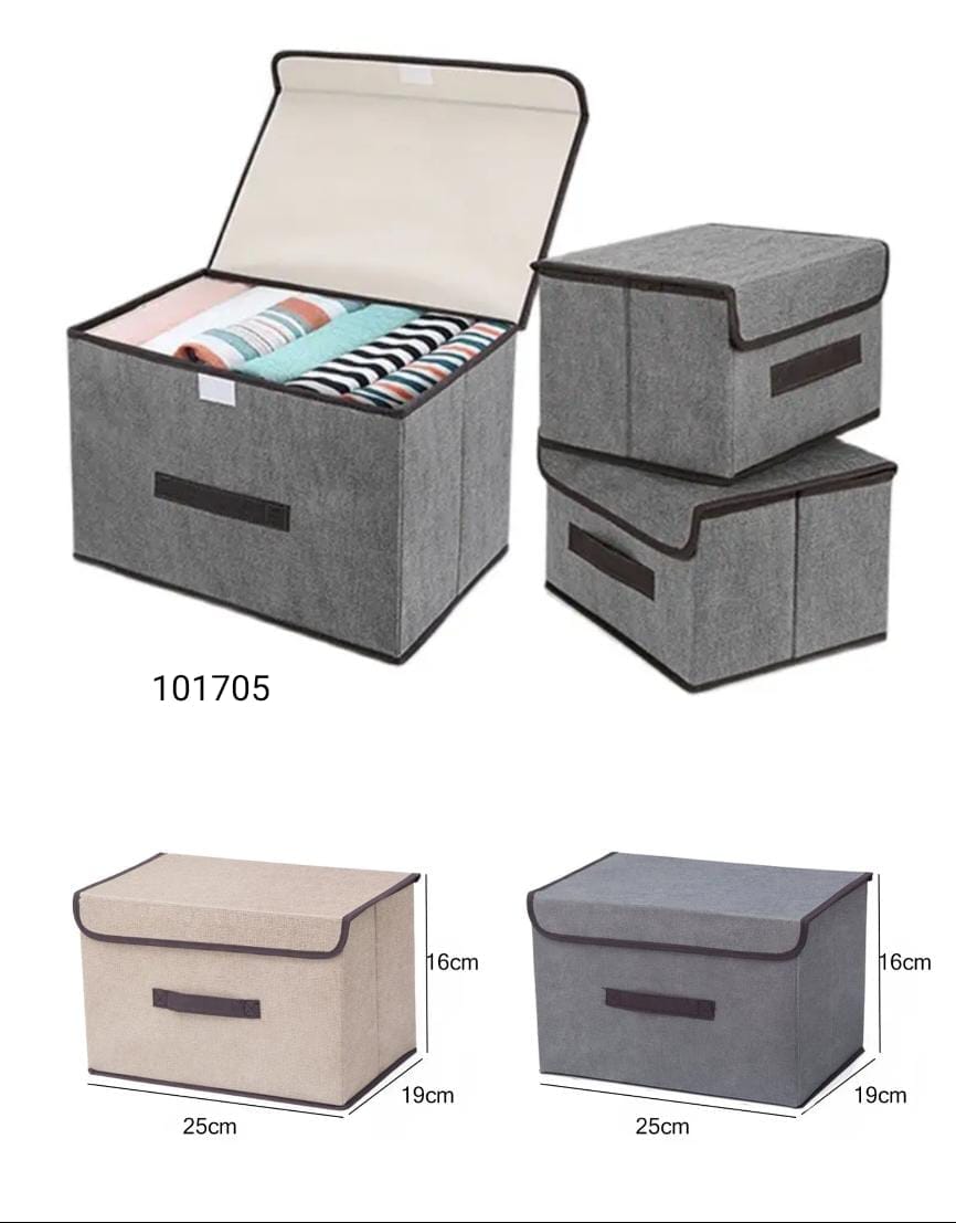 Foldable Non Woven Fabric Storage Box Gray Home Supplies