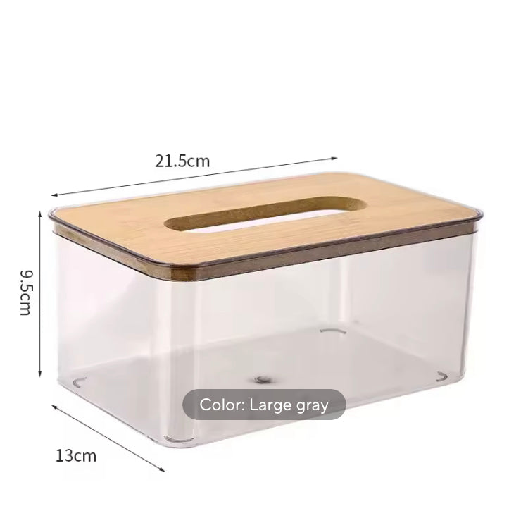 Acrylic Tissue Box with Wooden Lid Best Quality