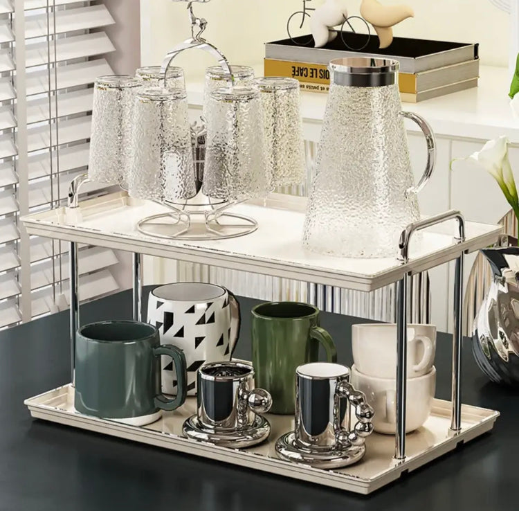 Double Layer Cosmetics Makeup Multifunctional Rack Organizer