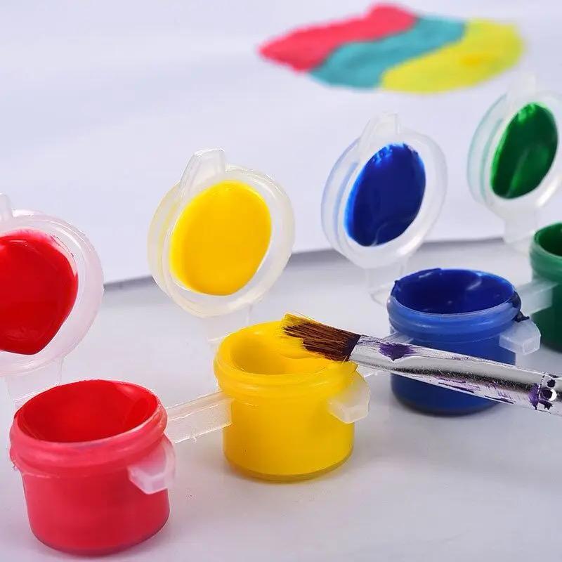 6 Colours Acrylic Paint High Quality Non-toxic for Kids (12 Stripes)