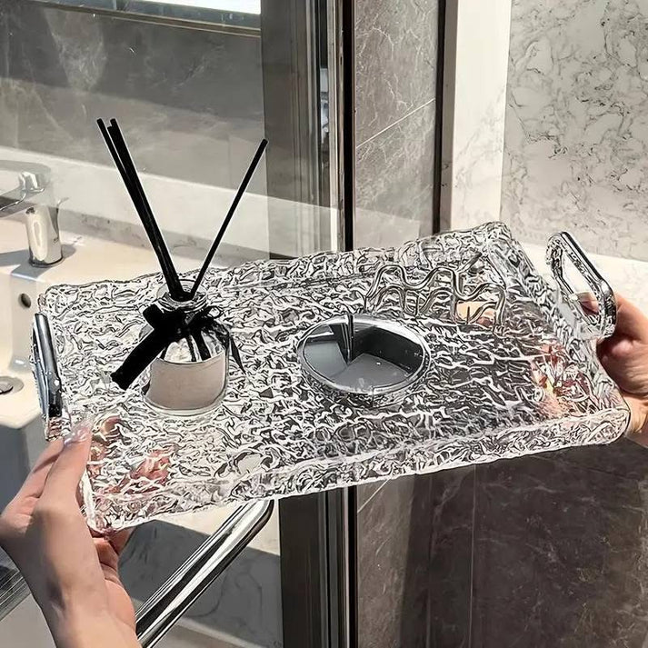 Luxury Acrylic Crystal Vanity Tray with Handles