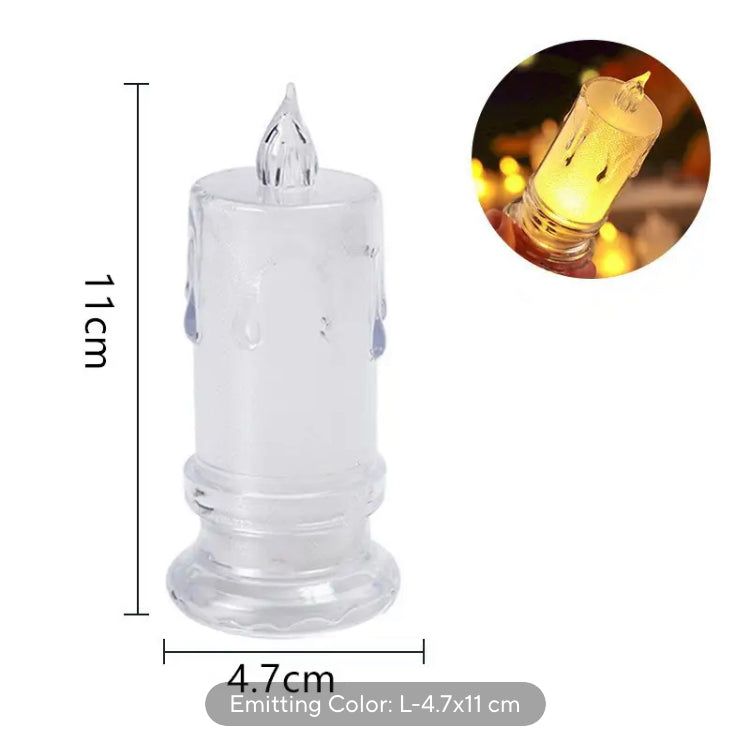 3 Pcs Set Flameless Tea Lights Simulation Acrylic Candles Battery Operated