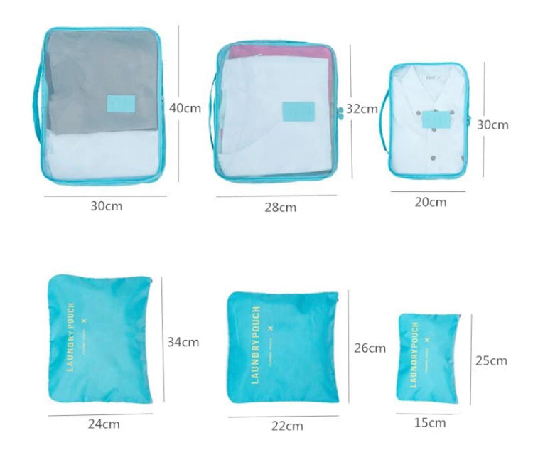 6 Pcs Travel Pouches Organizer