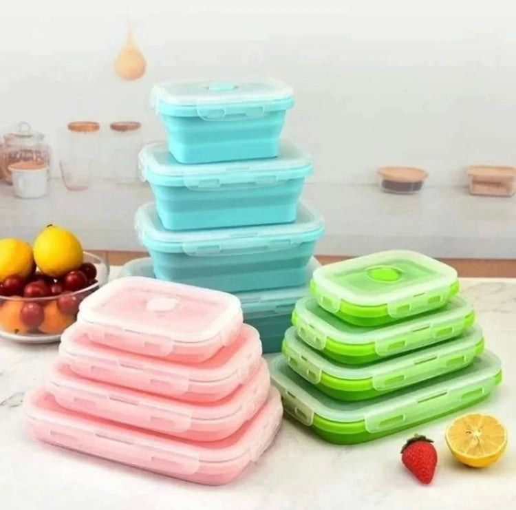 4 Pcs Silicone Food Storage boxes with Lids
