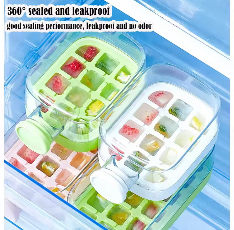 2 in 1 Press Ice Cube Tray with Water Bottle