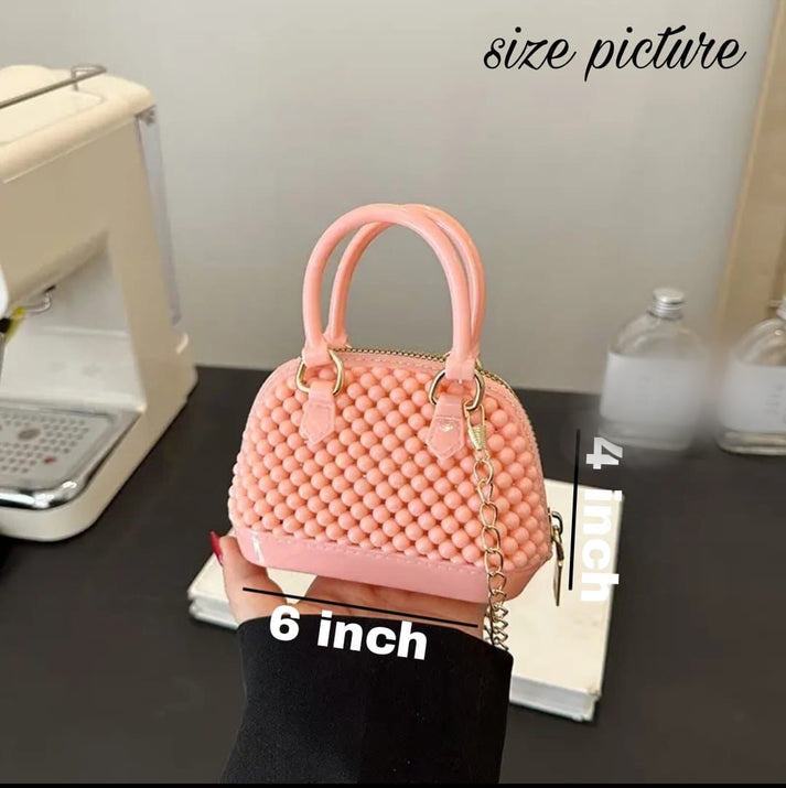 Mini crossbody Fibre Bags for Girls with Long Chain