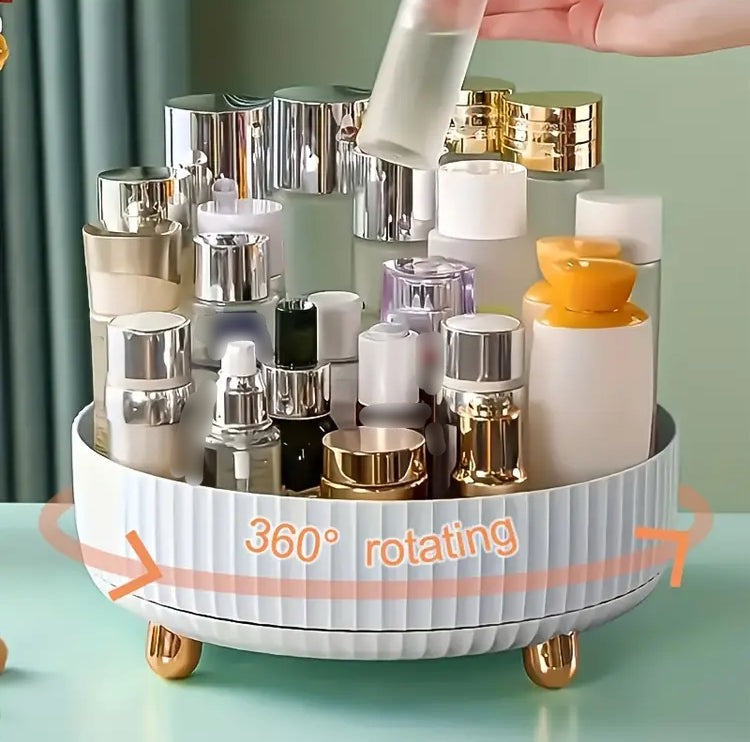 Large Capacity Rotating Vanity Cosmetics Perfumes Tray
