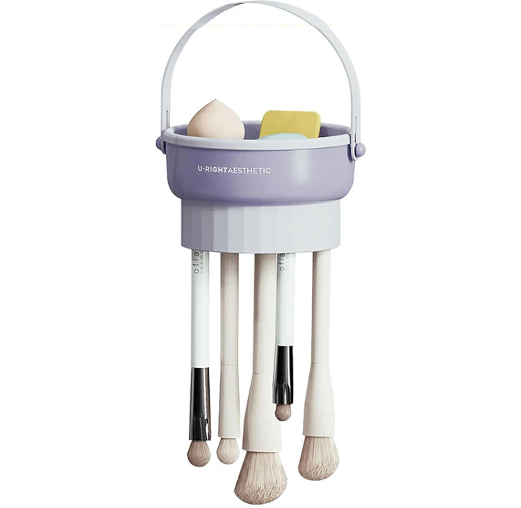 2 in 1 Makeup Brush Cleaning Dry Basket Silicone & Brushes Storage Organizer (Box Packaging)