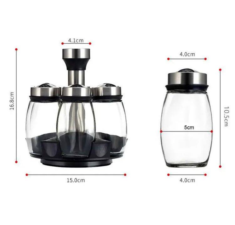 6 Pcs Revolving Kitchen Spices Rack Set