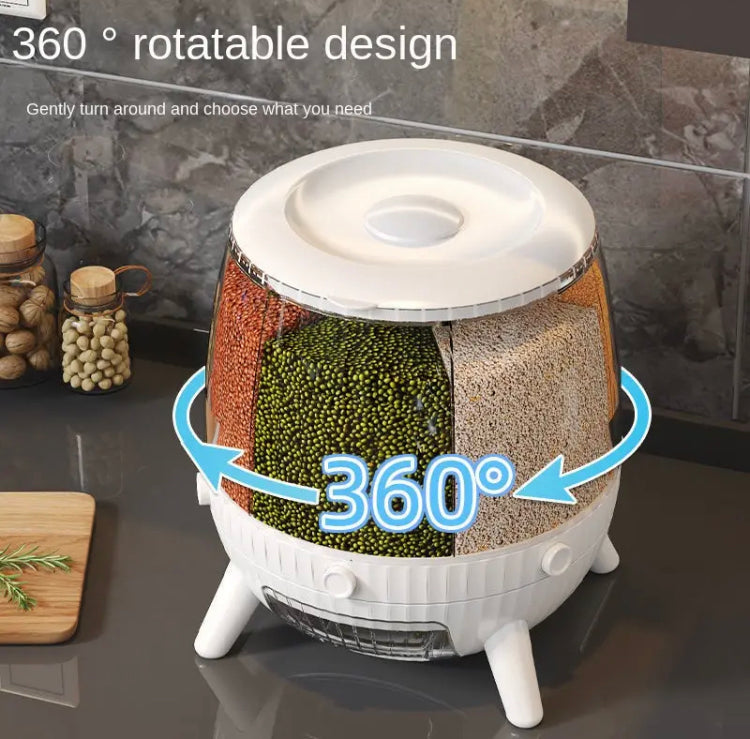 10kg Rotatable Kitchen Grain Rice Bucket Insectproof Moistureproof