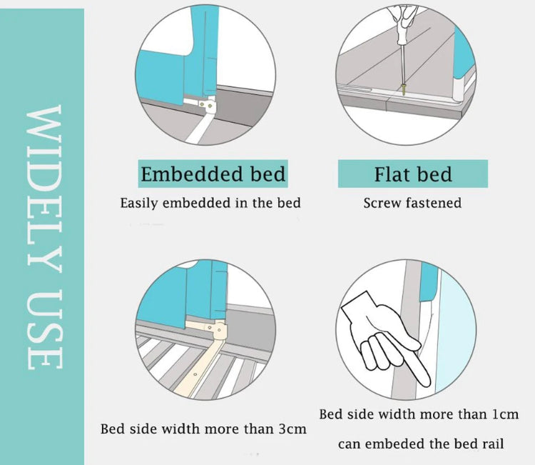 Child Bed Safety Barrier Protection Rails (Size 5.9 Ft)
