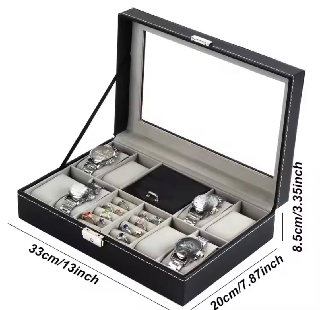 10 Slots Watch and Ring Leather Organizer Box