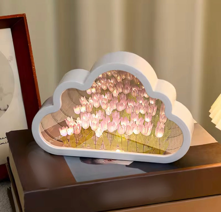 3D Cloud Shape Tulip Night Light LED Lamp