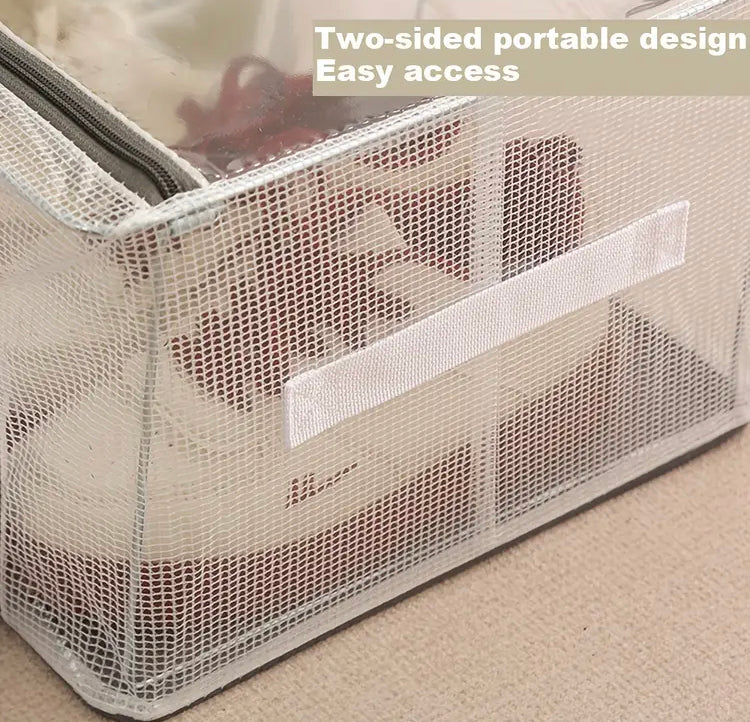 1 Pc Double Sided Transparent Rectangular Dustproof Under Bed Shoes Organizer