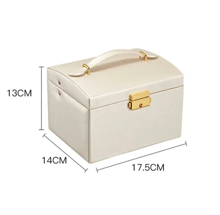 Three Layer Mirror Leather Jewellery Box Imported High Quality