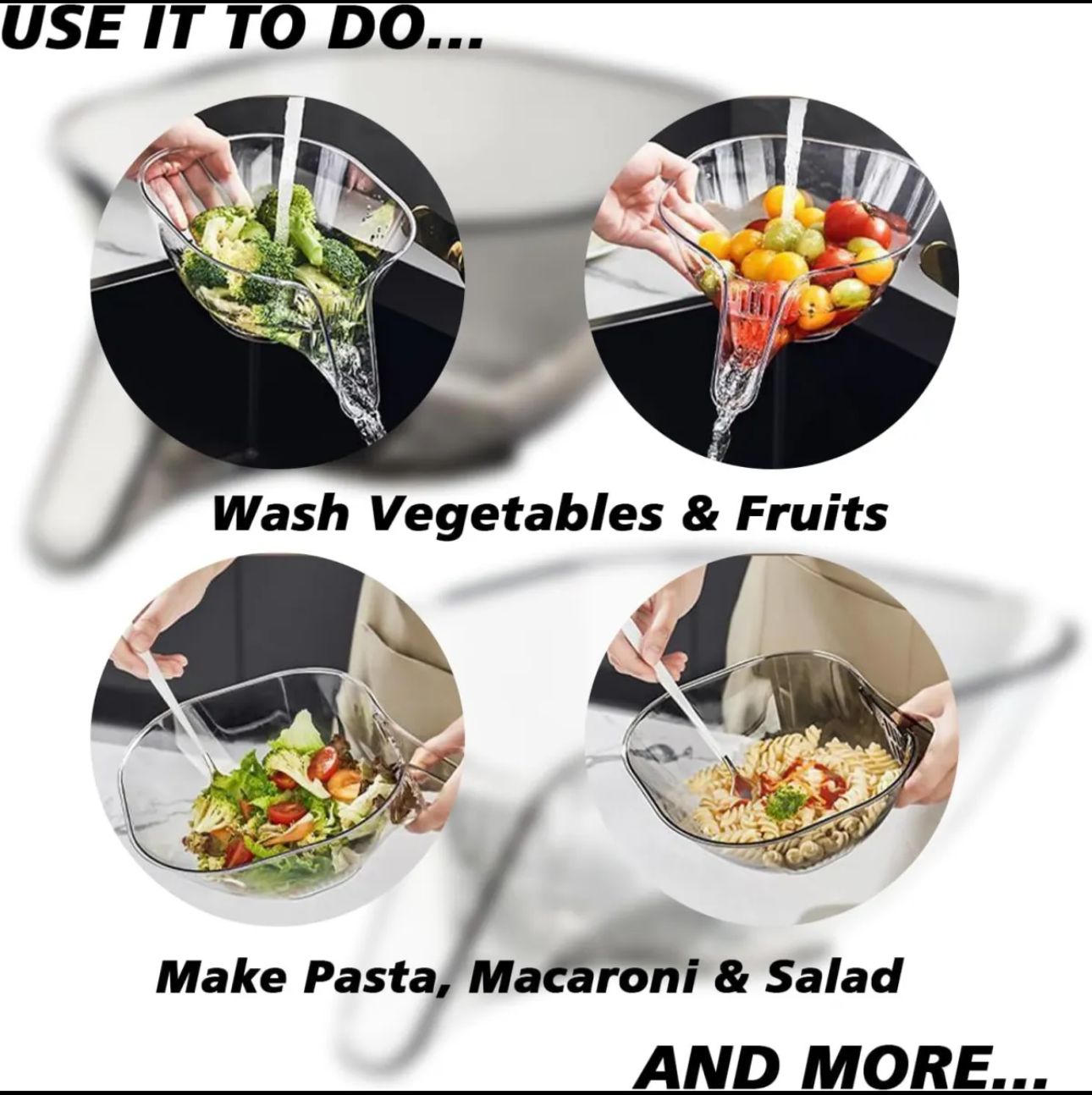 Fruits Vegetables Washing Drainer Bowls
