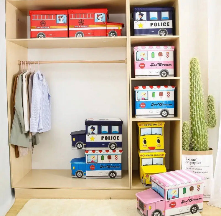 Bus Shape Spacious Large Capacity Storage Box for Kids Multipurpose