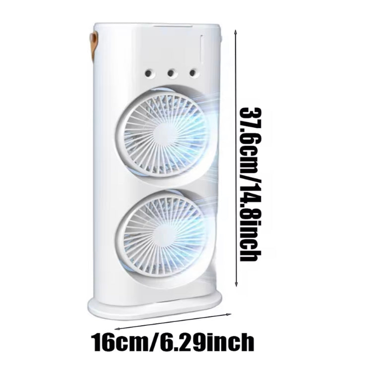 Rechargeable Rotating Cooling Dual Fan with Hole Spray & Light