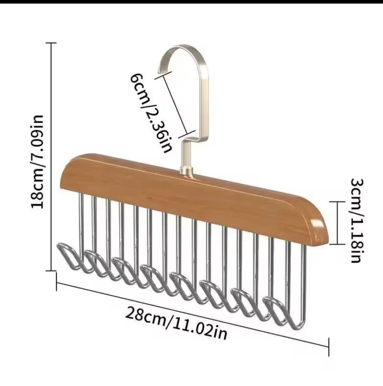 8 Hooks Wooden Hanger for Clothes Bags multipurpose