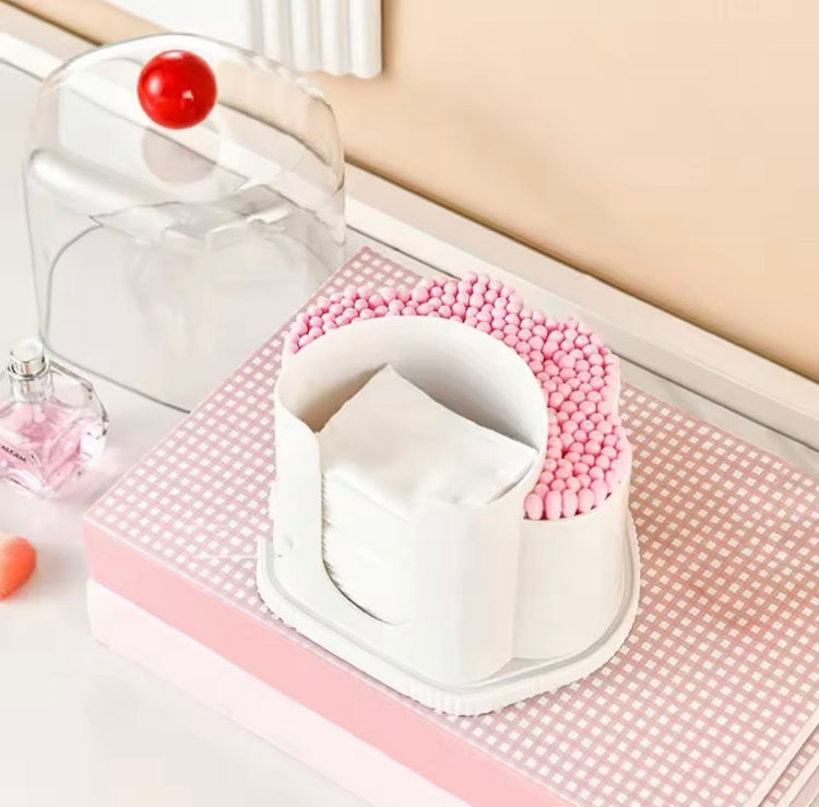 New 2 in 1 Cotton Buds & Cotton Pads Holder with Lid