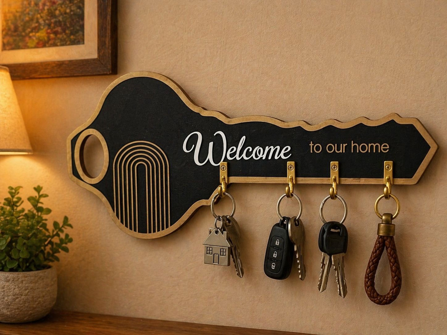 Wooden Key Hanging for Home Decoration & Household