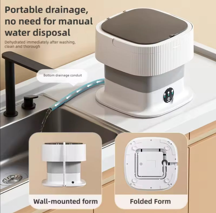 11 Litres Portable Foldable Washing Machine with Dryer & Drainage System
