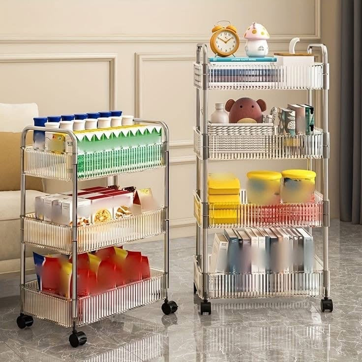 Acrylic Multipurpose Smart Trolley with Wheels