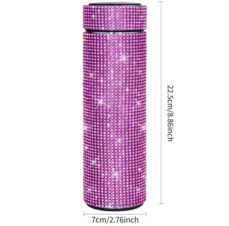 500ml Rhinestones Stainless Steel Insulated Temperature Bottle