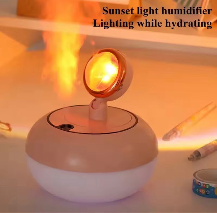 2 in 1 300ml Wireless Humidifier and Sunset Lamp