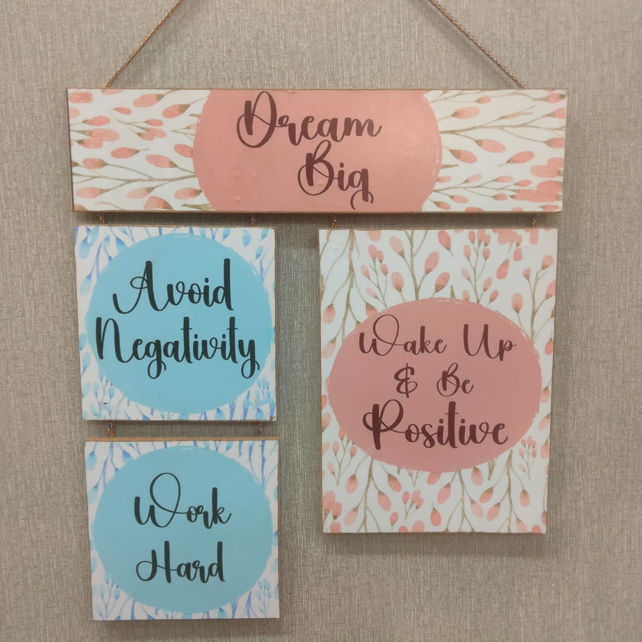 Five Steps Wooden Quotation Wall Hanging for Home Decor