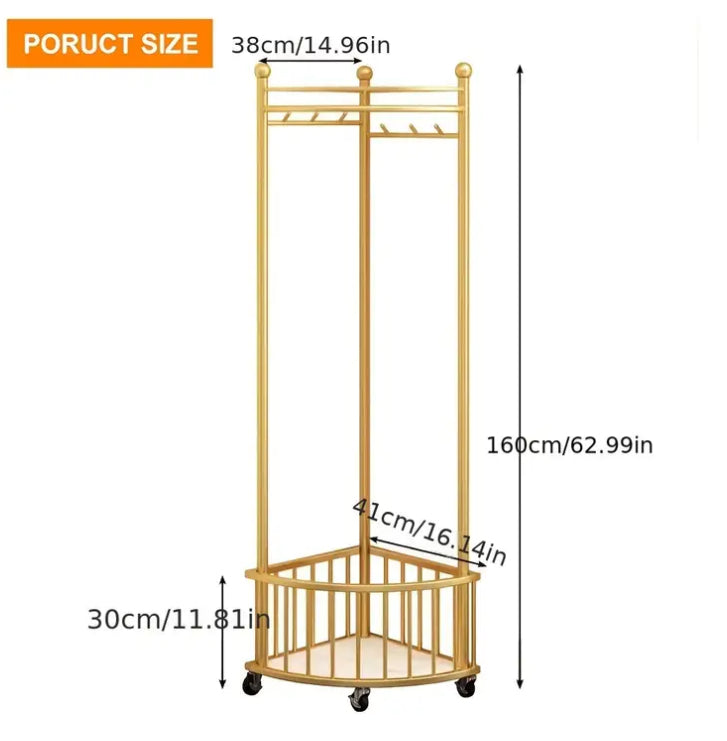 Modern Metal Corner Rack with Wheels