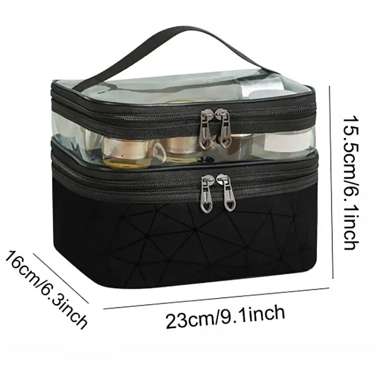 Double Layer Diamond Spacious Cosmetics Makeup bag