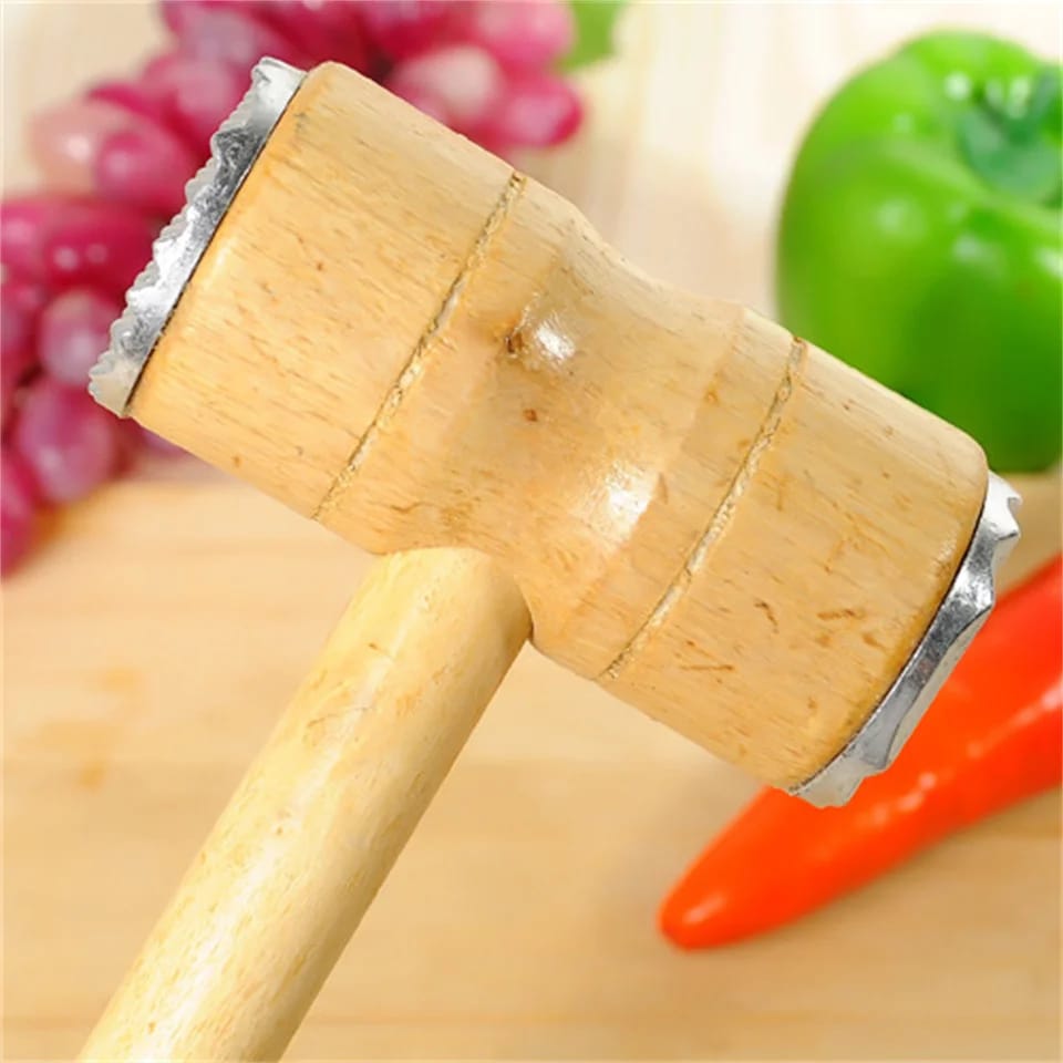 Creative Wooden Double Sided Meat Tenderizer Hammer
