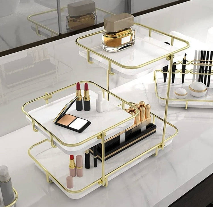 Luxury Large Capacity Three Layers White Marble Organizer