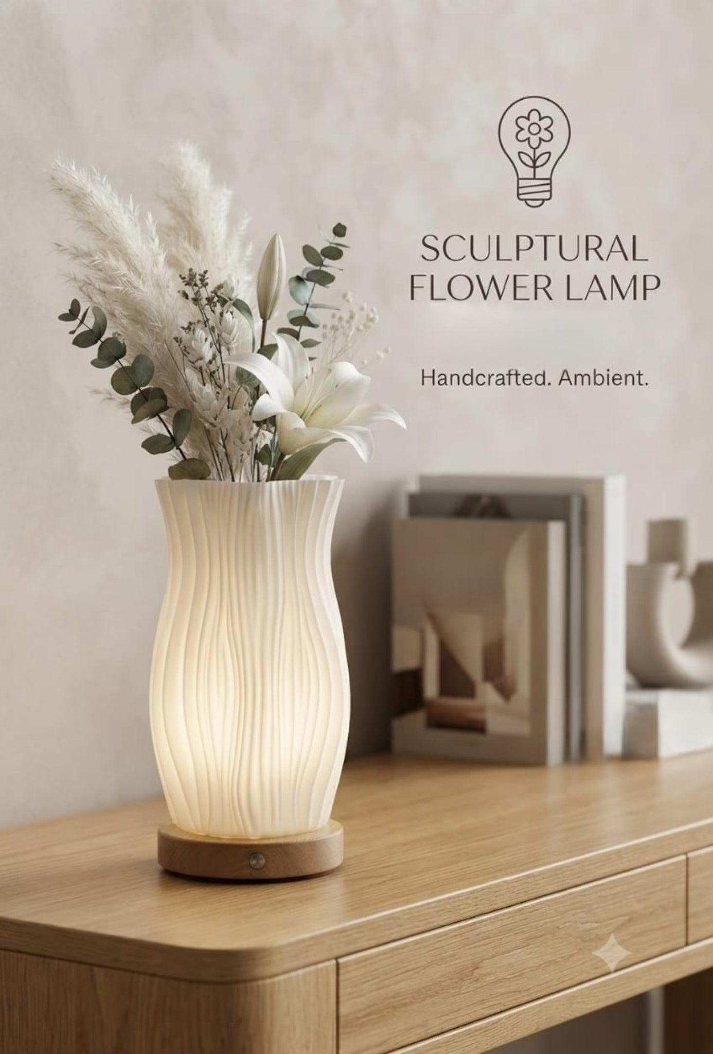 LED Flower Vase Lamp Perfect for Home Decor