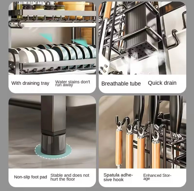 Metal Rustproof Multi Layer Dish Drying Rack