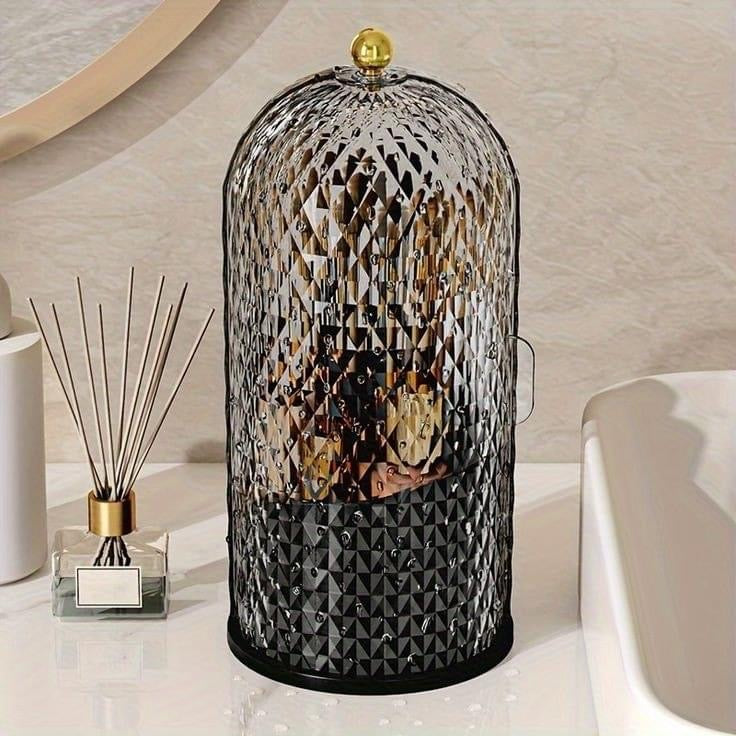 Luxury Diamond Pattern Dustproof Rotating Brushes Holder