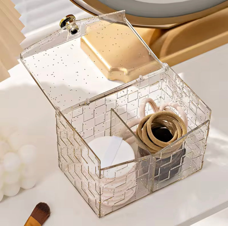 Multi Grids Cosmetics, Cotton Swabs Multipurpose Storage Organizer