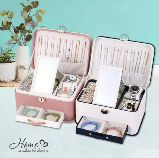 Large Capacity PU Leather Jewellery Organizer